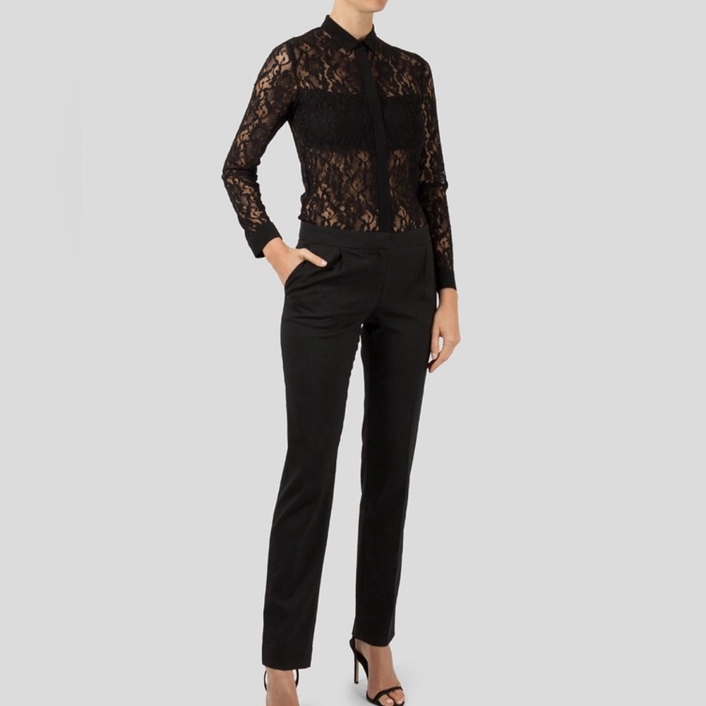 Maje Elegant Black Lace Jumpsuit Size Small